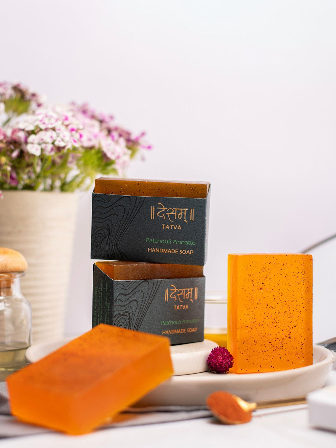 Desam Organics Tatva Patchouli & Annatto Natural Skincare Soap - 100 g