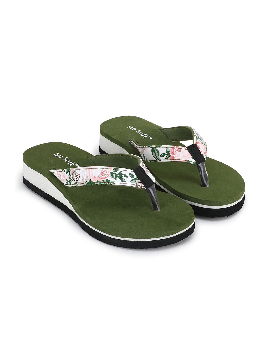 TWO SOFT Women Printed Thong Flip-Flops