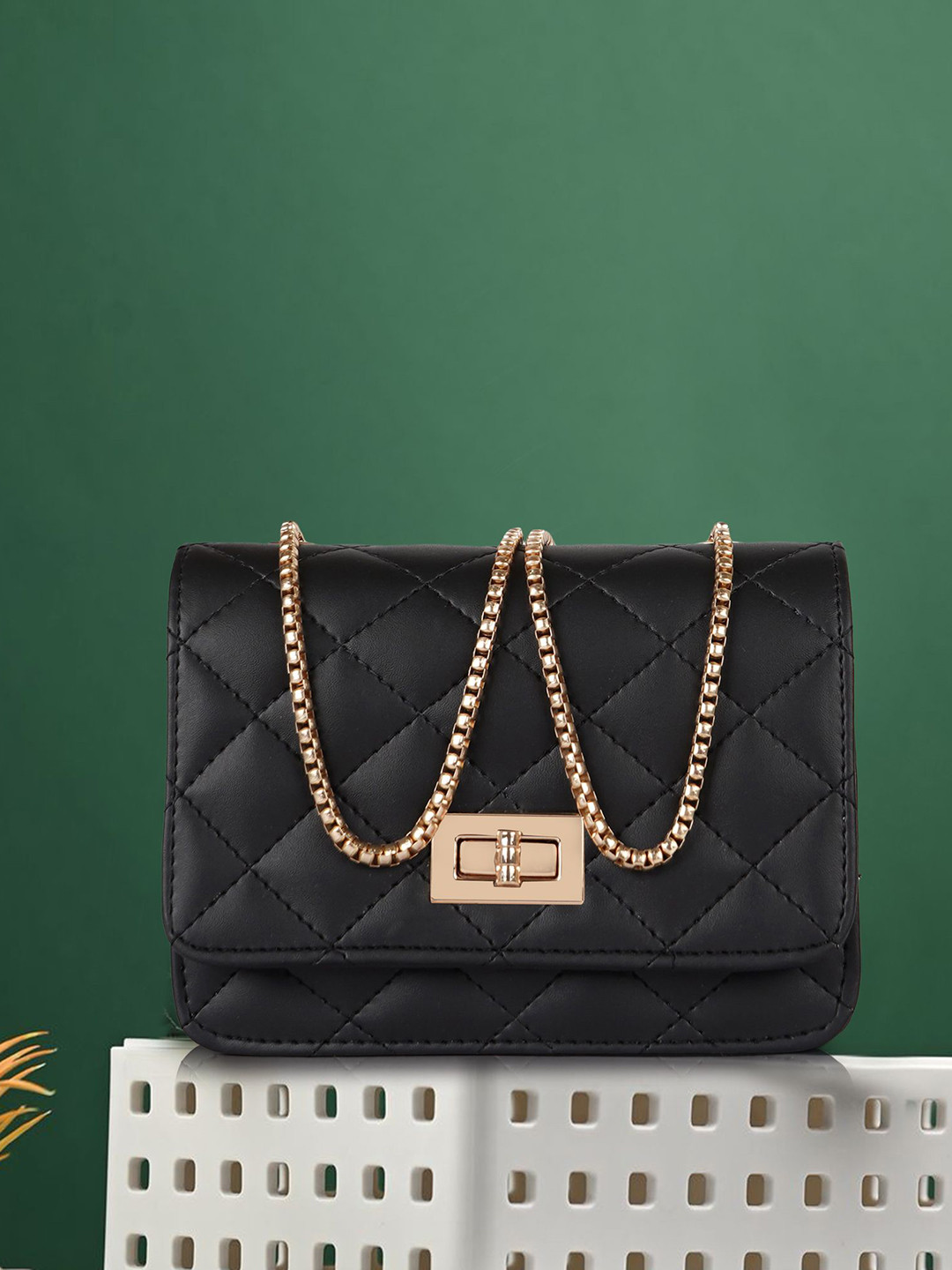 STARWINGS Checked Quilted Crossbody Sling Bag