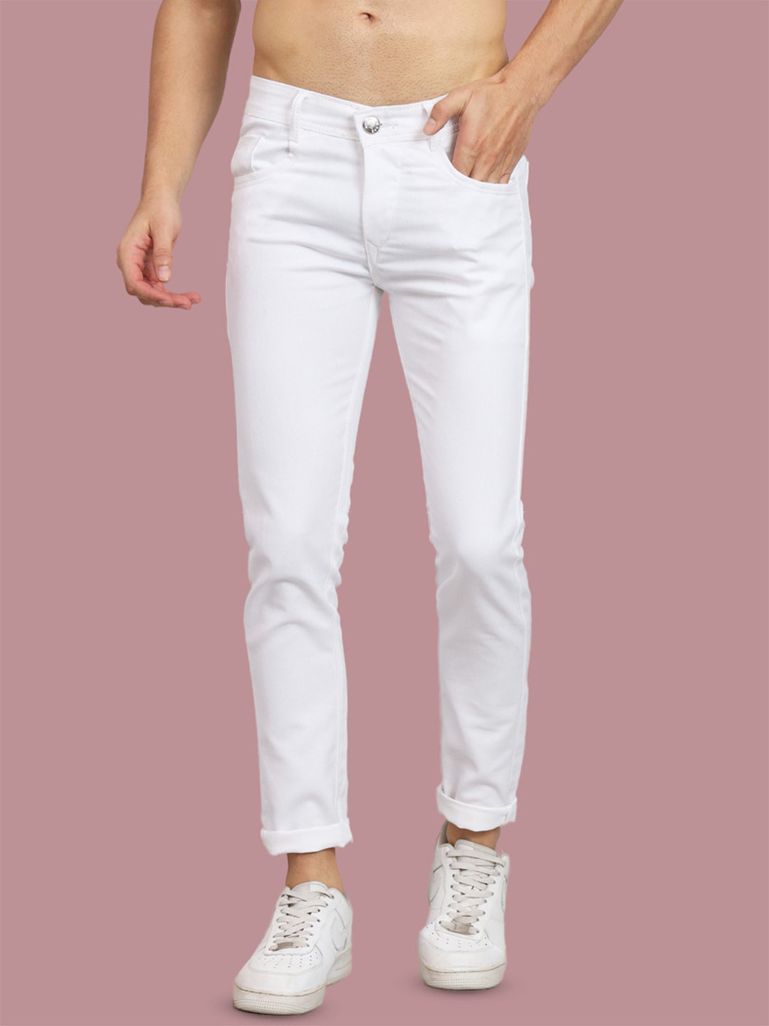 COMFITS Men Classic Mid-Rise Clean Look Slim Fit Stretchable Jeans
