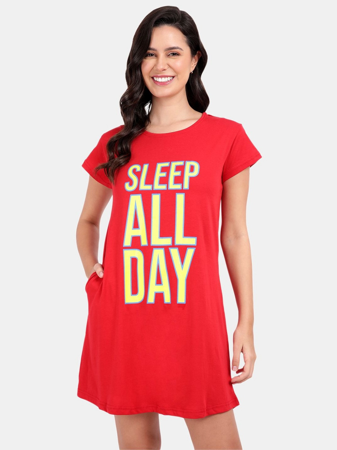 SNAPPY B Women Typography Printed Applique T-shirt