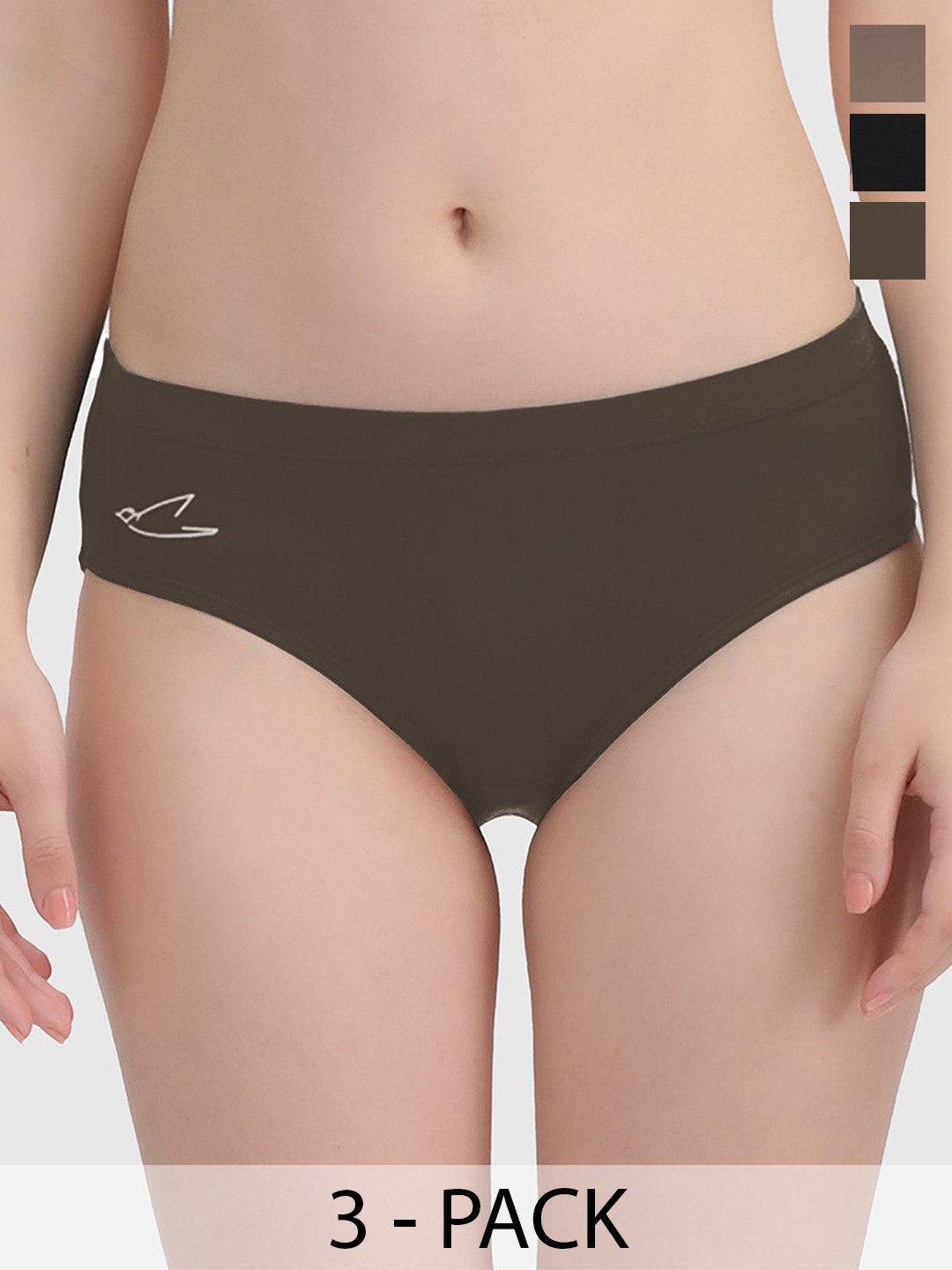 FREECULTR Stylish Hipster Trunks for Women Support Pack of 3-FC-WMN-HPTR-SAB-CLY-CFN-03_S