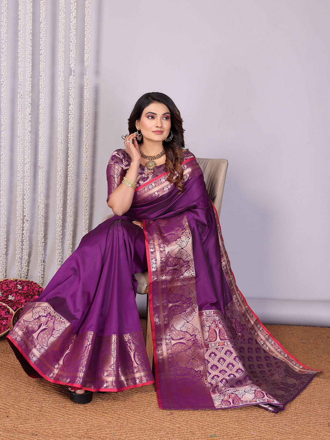 RAJ DHARMA SILK Wovend Design Zari  Saree