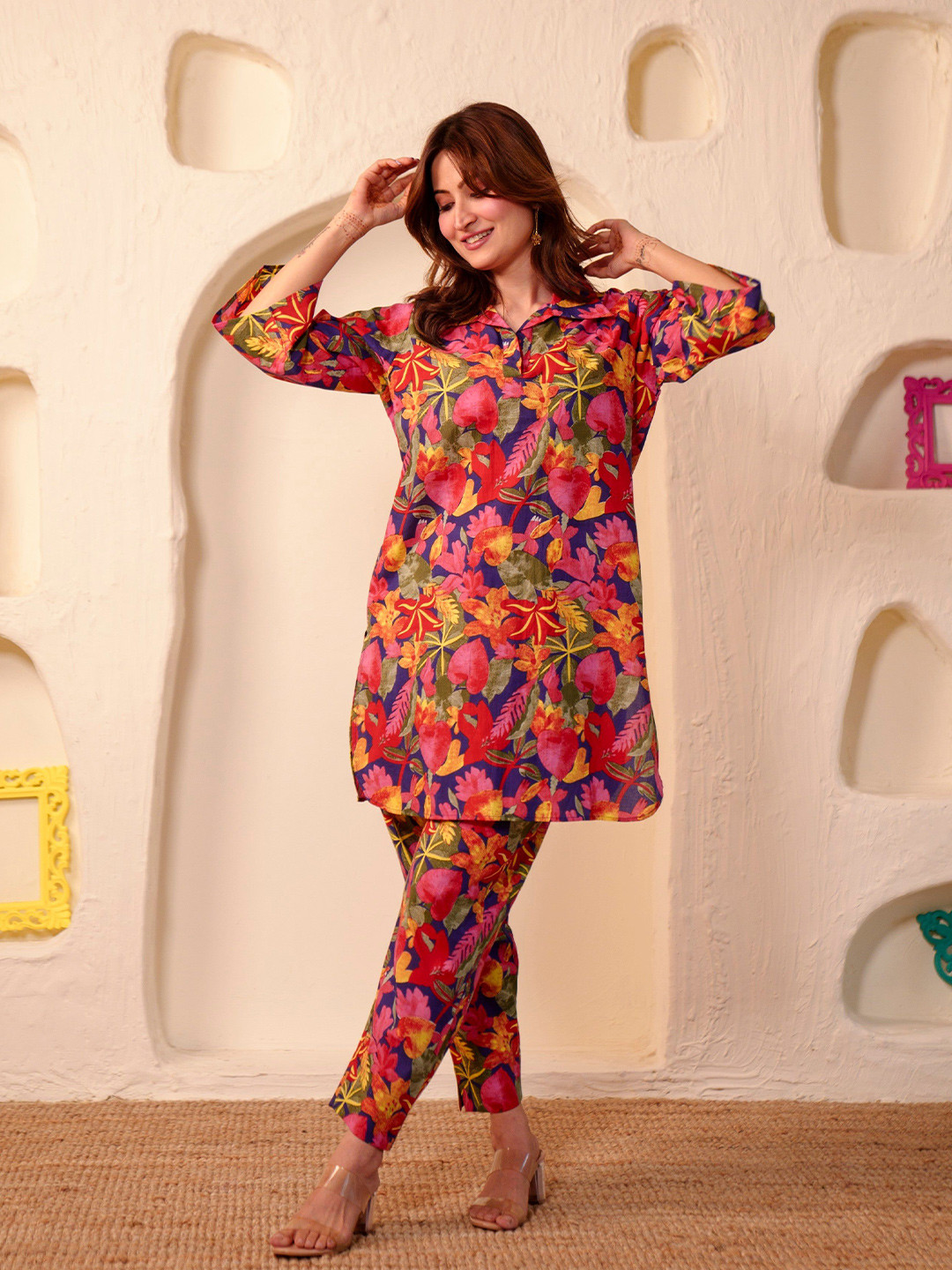 DIMPLE DESIGN STUDIO Kaveri Shirt Collar Cotton Co-Ord Set