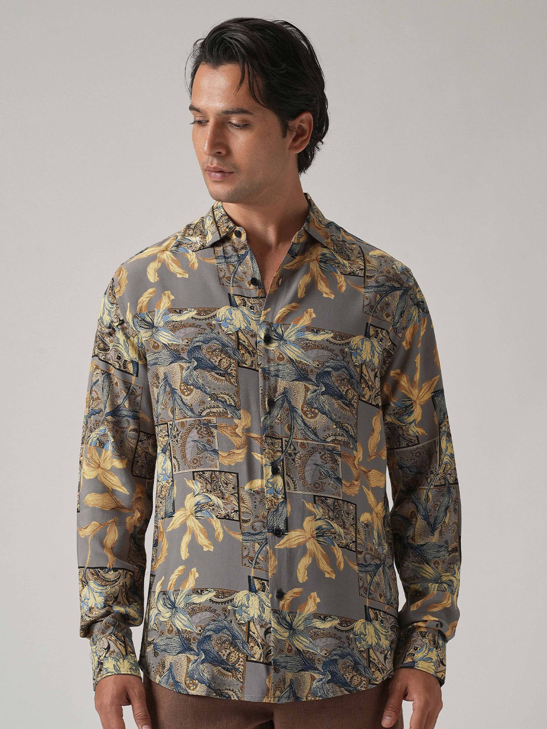 Banana Club Men Classic Slim Fit Abstract Printed Casual Shirt