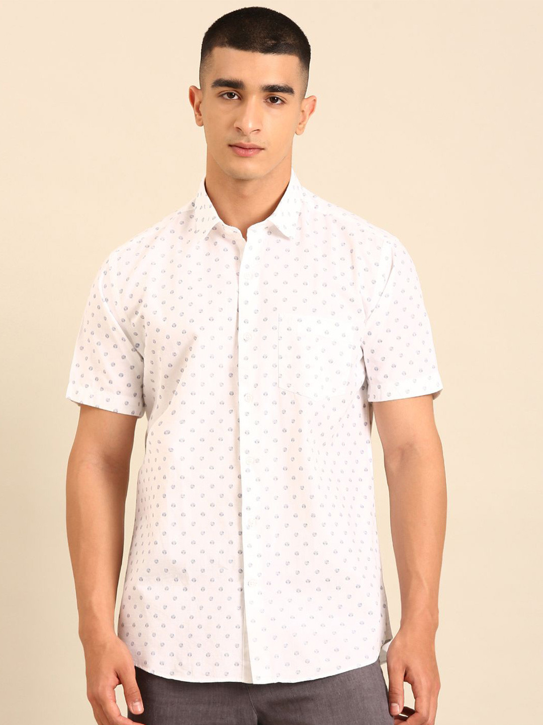 CAVALLO by Linen Club Men cavallo classe Printed Linen Contemporary Slim Fit Casual Shirts