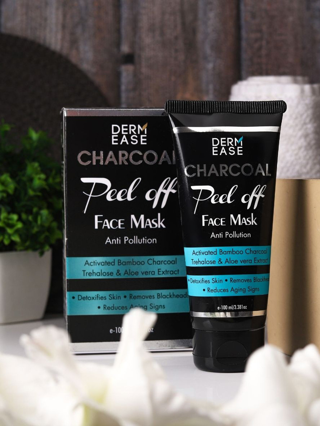 DERMEASE Charcoal Peel Off Face Mask With Aloevera Extract- 100 ml