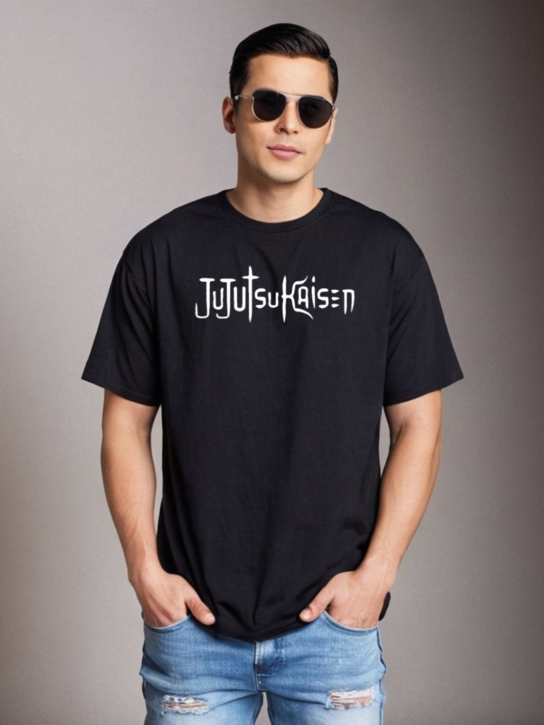 Be Crazy Typography Printed Oversized Cotton T-shirt