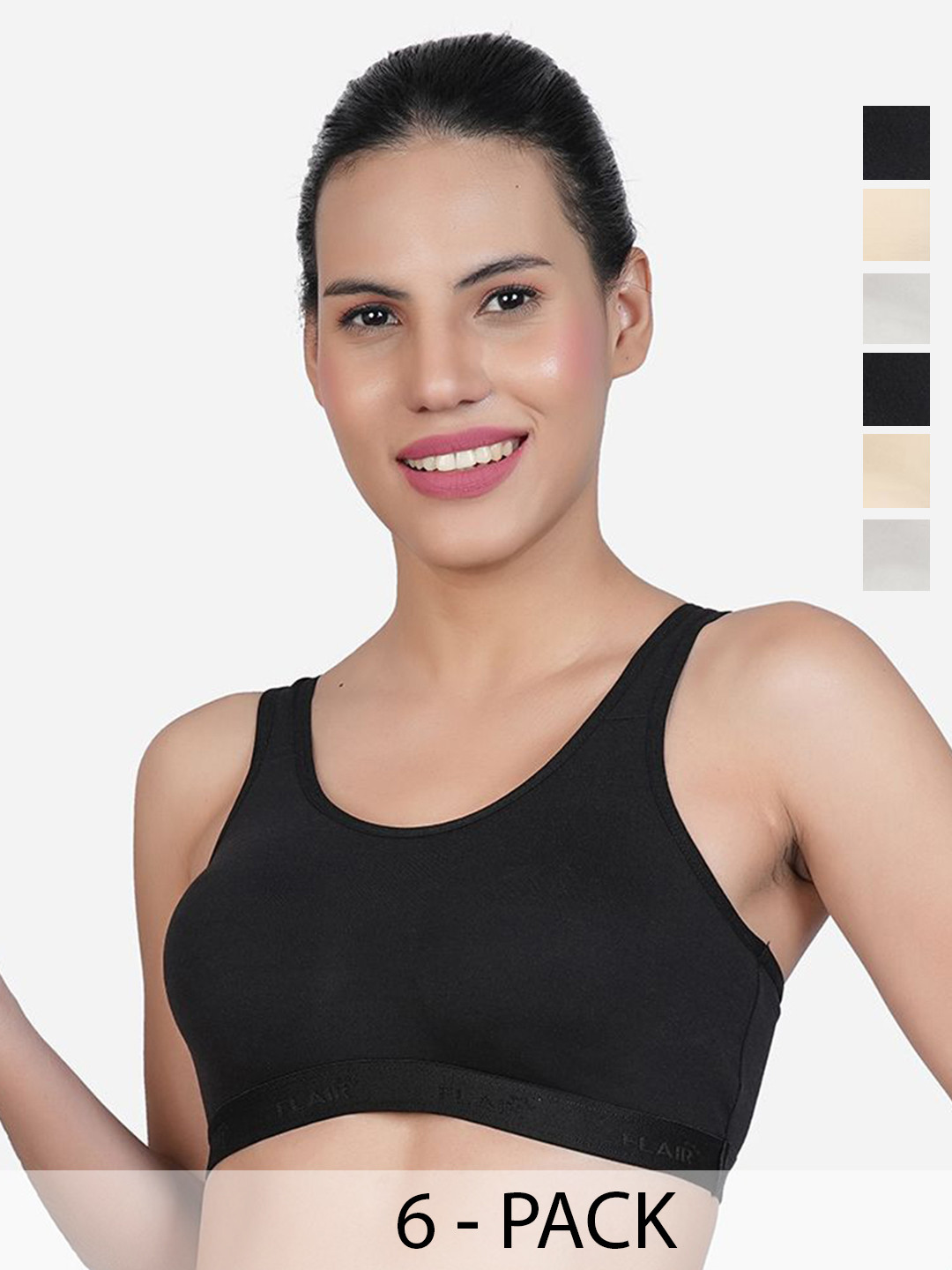 SHYAM SONS FLAIR Eazy Pack Of 6 Full Coverage Seamless Sports Bra