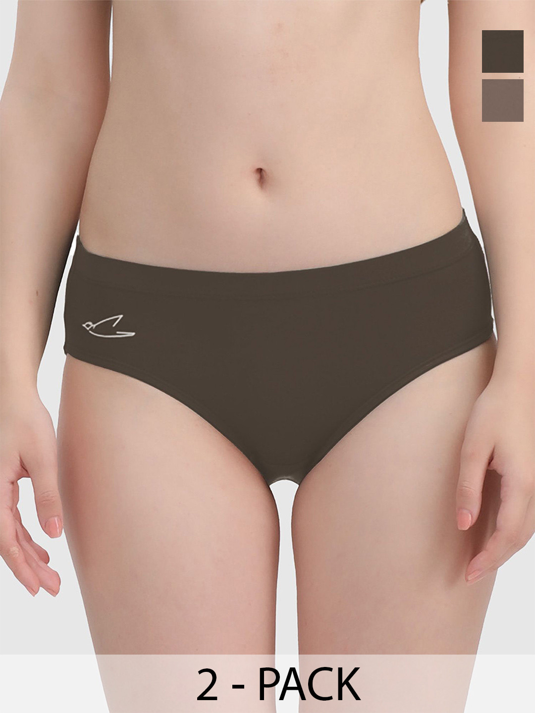 FREECULTR Pack Of 2 Soft Fabric & Snug Fit Hipster Briefs for Women