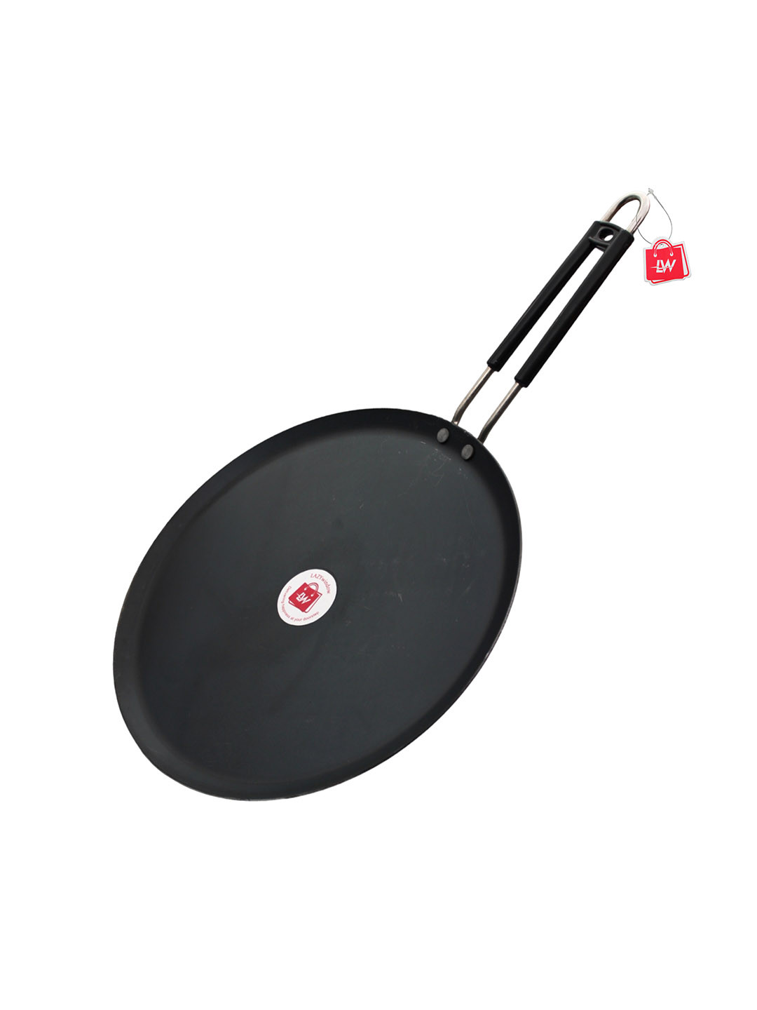 LAZYwindow Black Induction Base Flat Iron Tawa Pan
