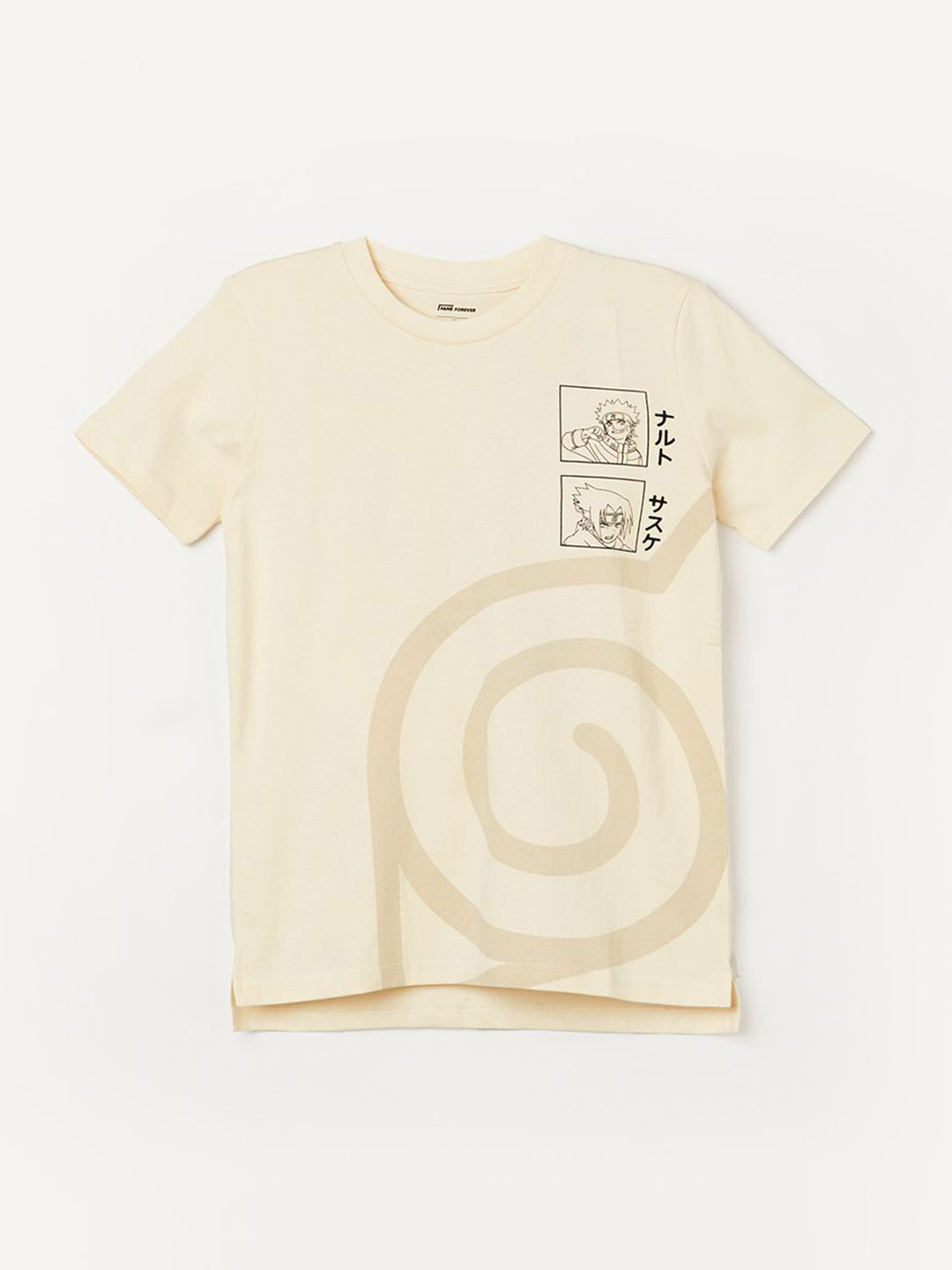Fame Forever by Lifestyle Boys Naruto Printed Pure Cotton Round Neck T-shirt