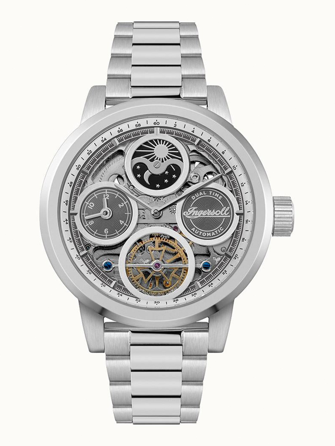 Ingersoll Men Dial & Stainless Steel Bracelet Style Straps Analogue Automatic Watch I16002