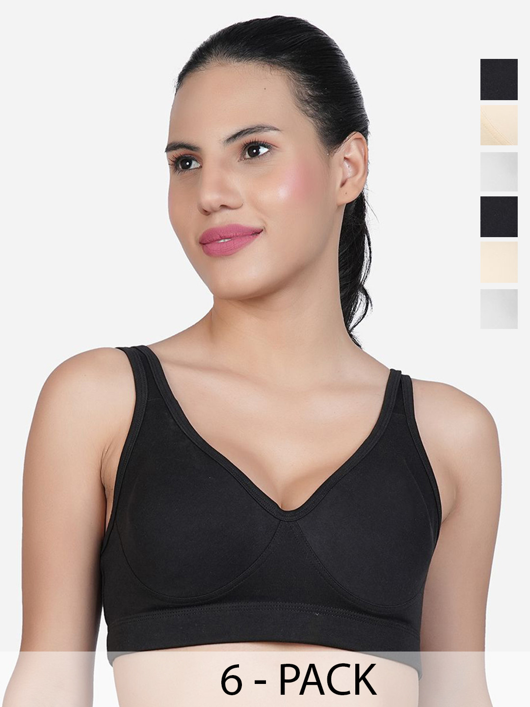 SHYAM SONS FLAIR Curvv Pack Of 6 Full Coverage Seamless Sports Bra