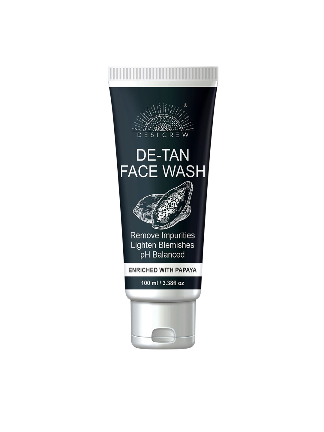 Desi Crew Unisex De Tan Face Wash Remove Impurities pH Balanced With Papaya - 100 ml