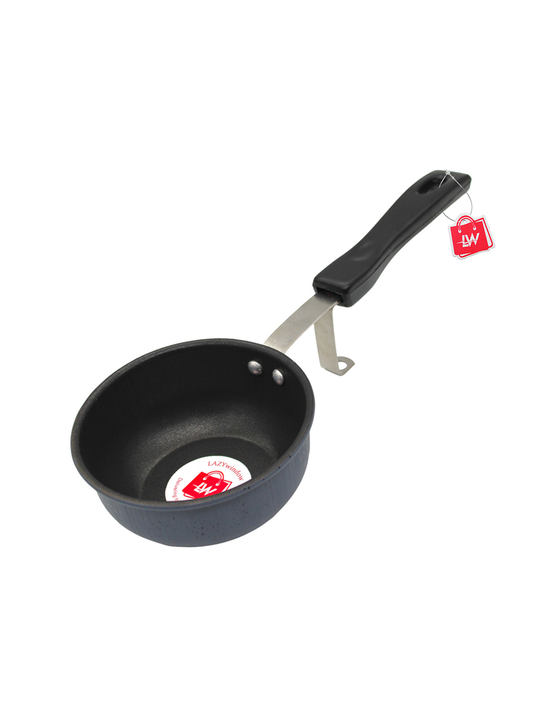 LAZYwindow Black Metal Non Stick Tadka Pan