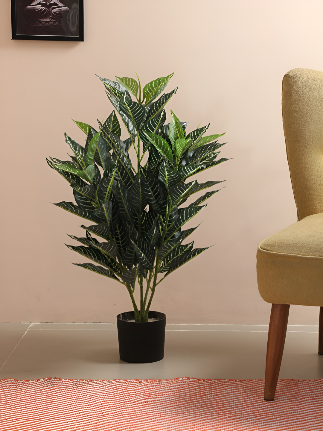 Home Bloom Green & Black Artificial Quercus Plant With Pot