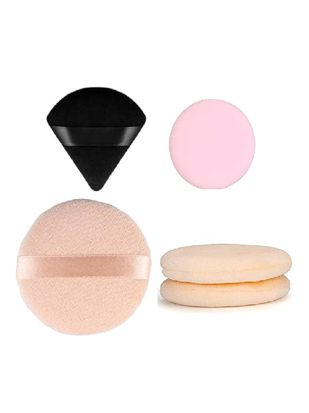 Beautiflame Set Of 4 Round Powder Puff With Pizza Puff