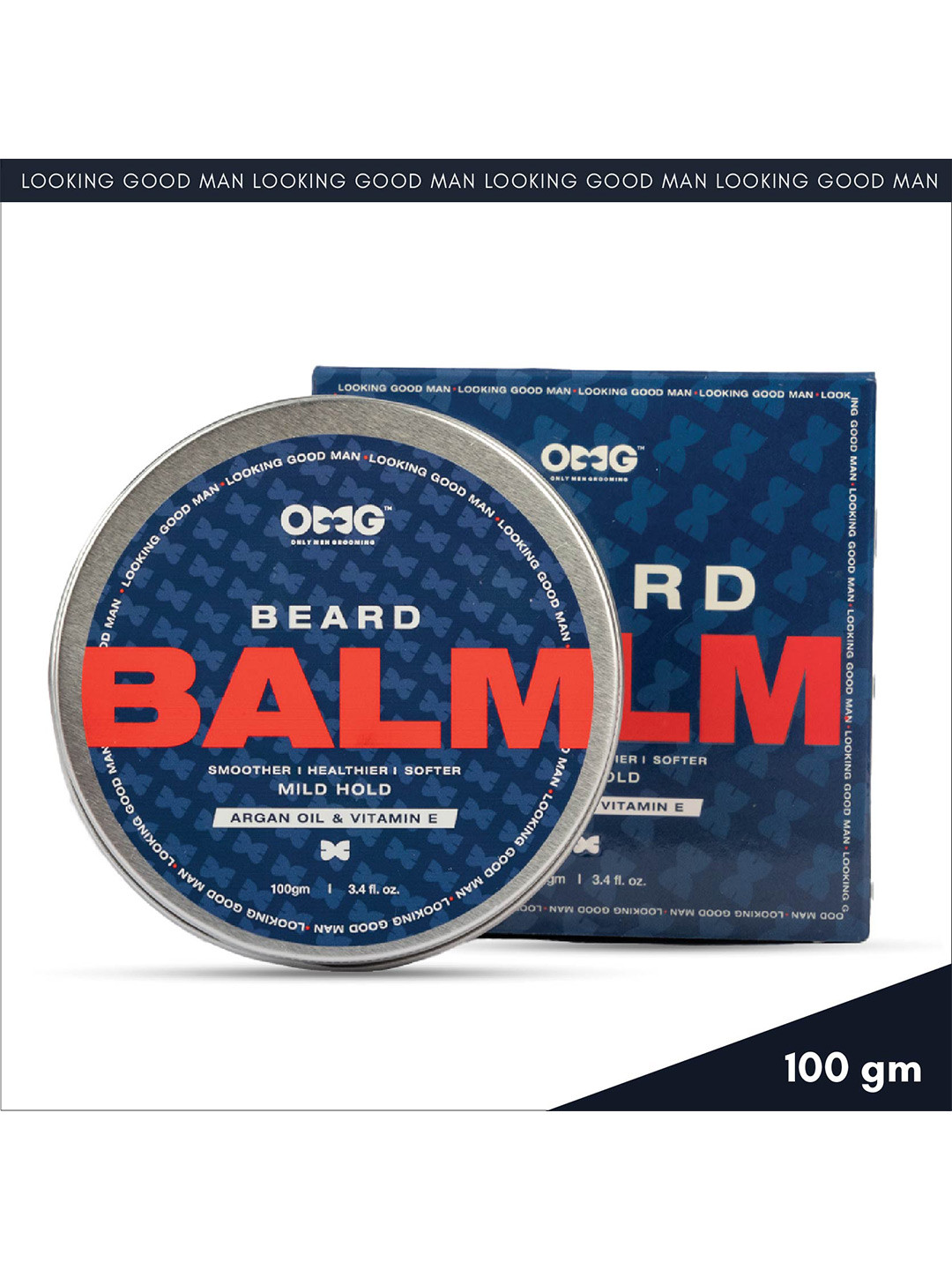 OMG OnlyMenGrooming Beard Balm With Vitamin E & Argan Oil For Smoother Beard - 100 g