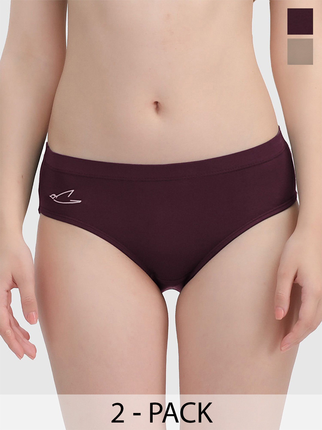 FREECULTR Pack Of 2 Soft Fabric & Snug Fit Premium Hipster Briefs for Women