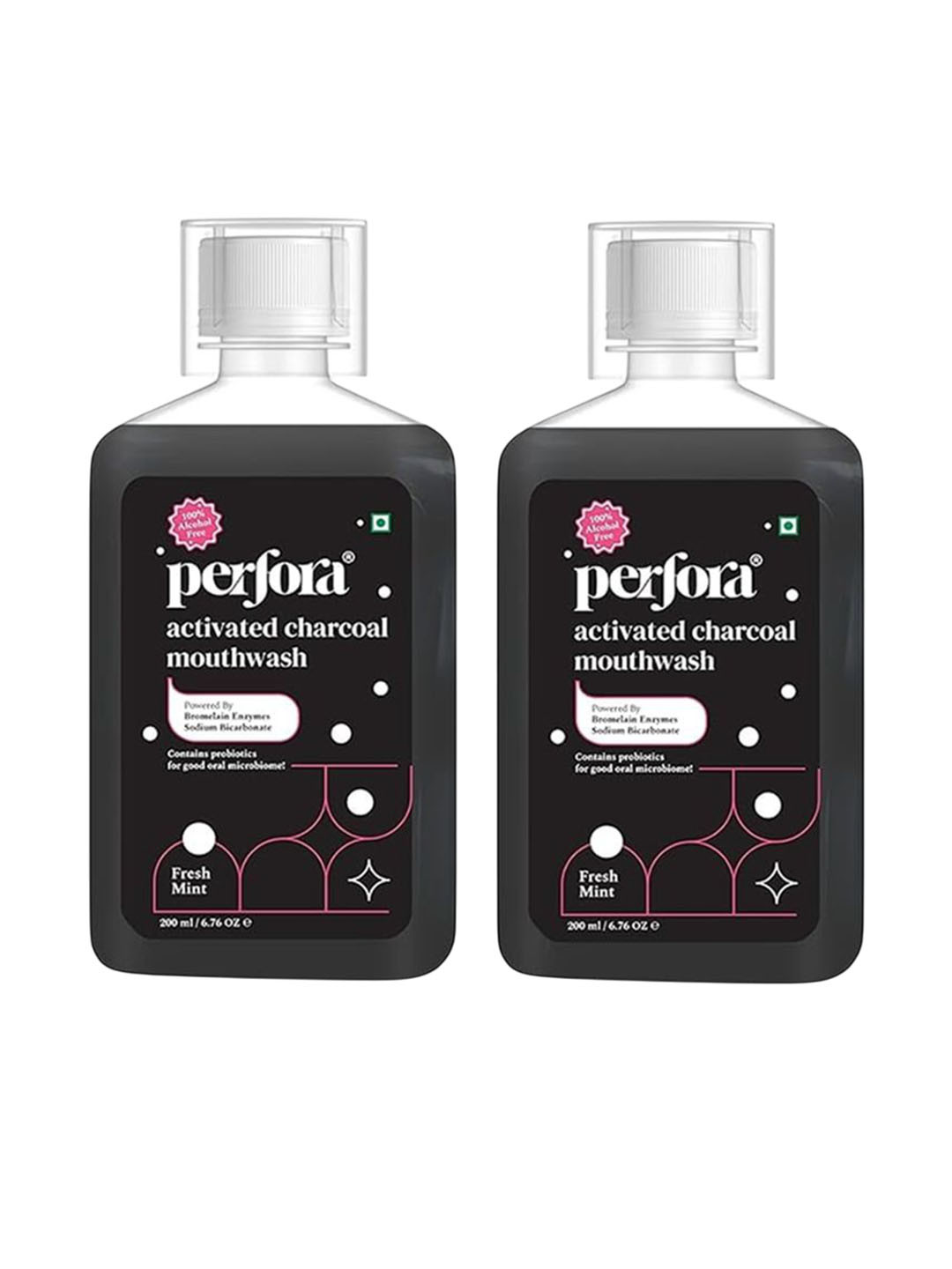 Perfora Set Of 2 Activated Charcoal Mouthwash- 200 ml Each