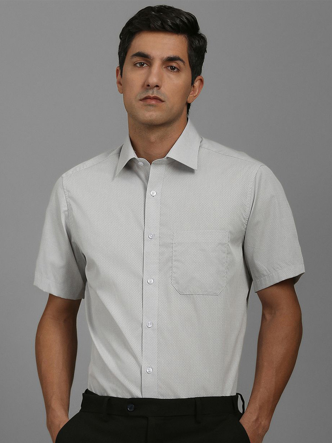 Louis Philippe Checked Shirt Collar Shirt