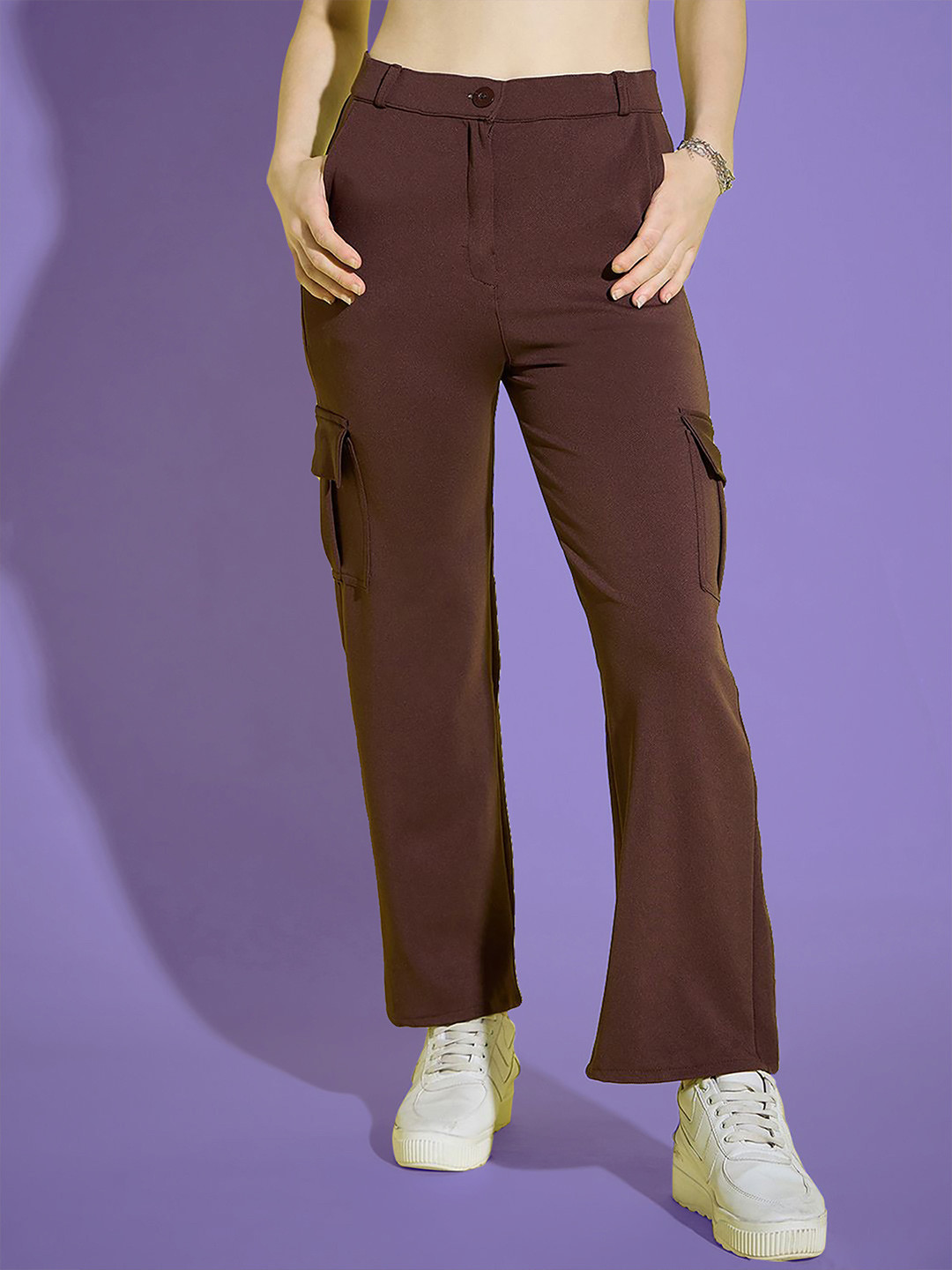 Dream Beauty Fashion Women Loose Fit High-Rise Cargos Trouser