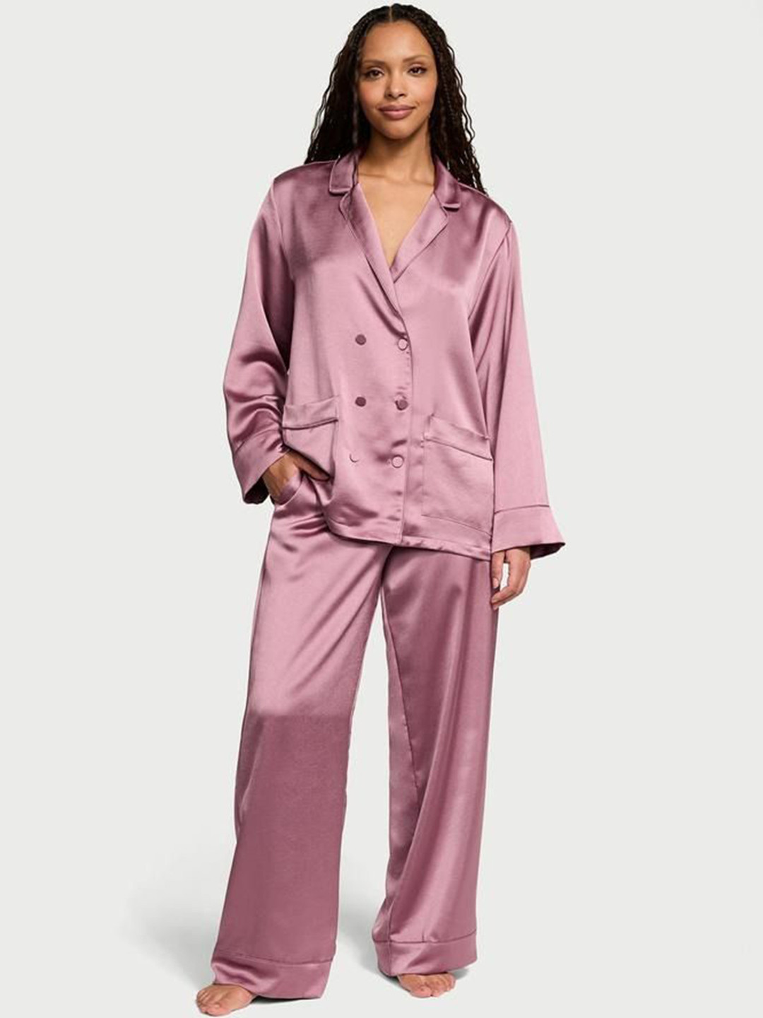 Victoria's Secret Women Double -Breasted Night suit