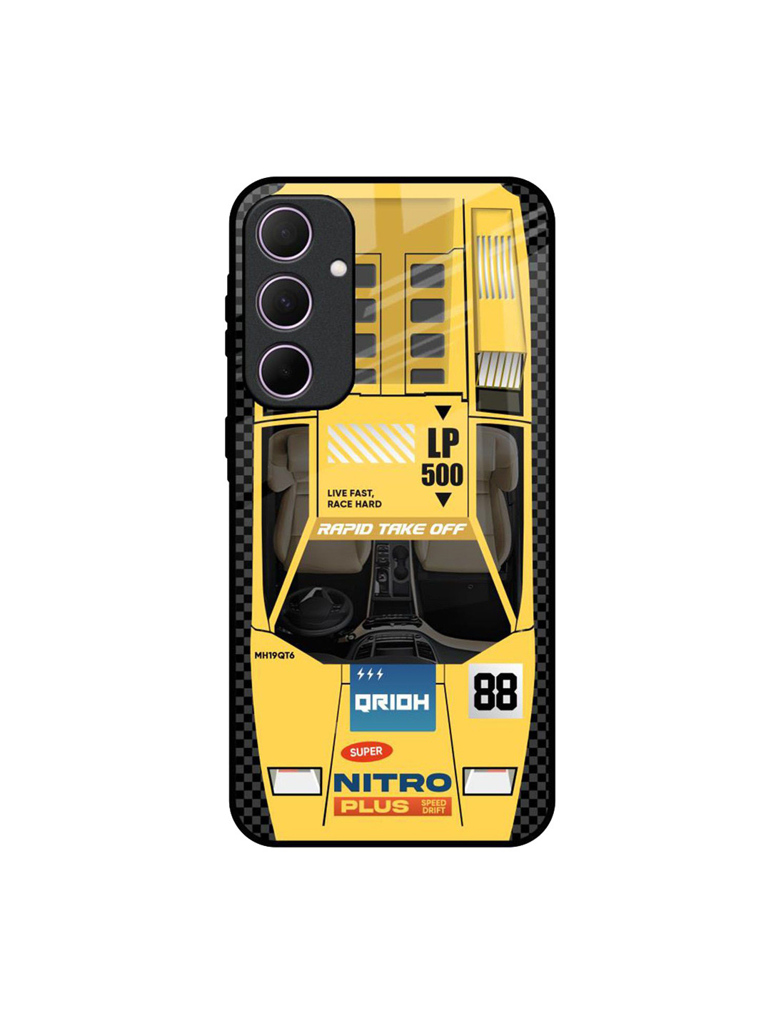 QRIOH Yellow Racing Car Samsung Galaxy A35 5G Impact Resistant Back Case