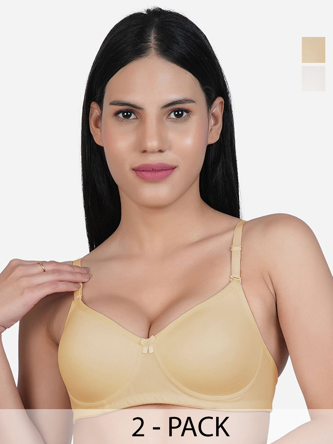 SHYAM SONS FLAIR Miracle Pack Of 2 Full Coverage Lightly Padded Seamless T-shirt Bra
