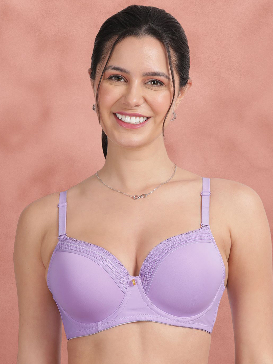 Susie Women Medium Coverage Underwired Lightly Padded T-shirt Bra S3028-ChineseViolet