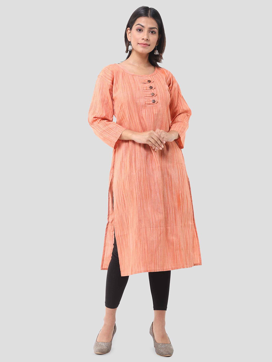 DESHBANDHU DBK Round Neck Cotton Straight Kurta