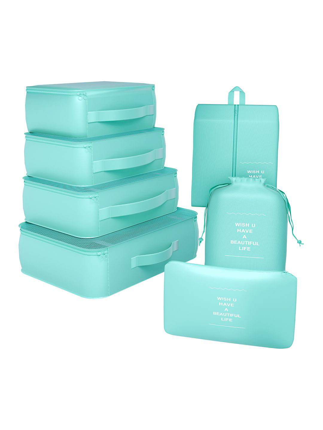 Kuber Industries 7 Pcs Foldable Travel Pouches for Women & Men with Zip Travel Accessory