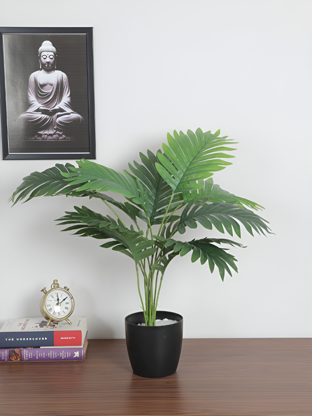 Home Bloom Green & Black Artificial Areca Palm Plant With Pot