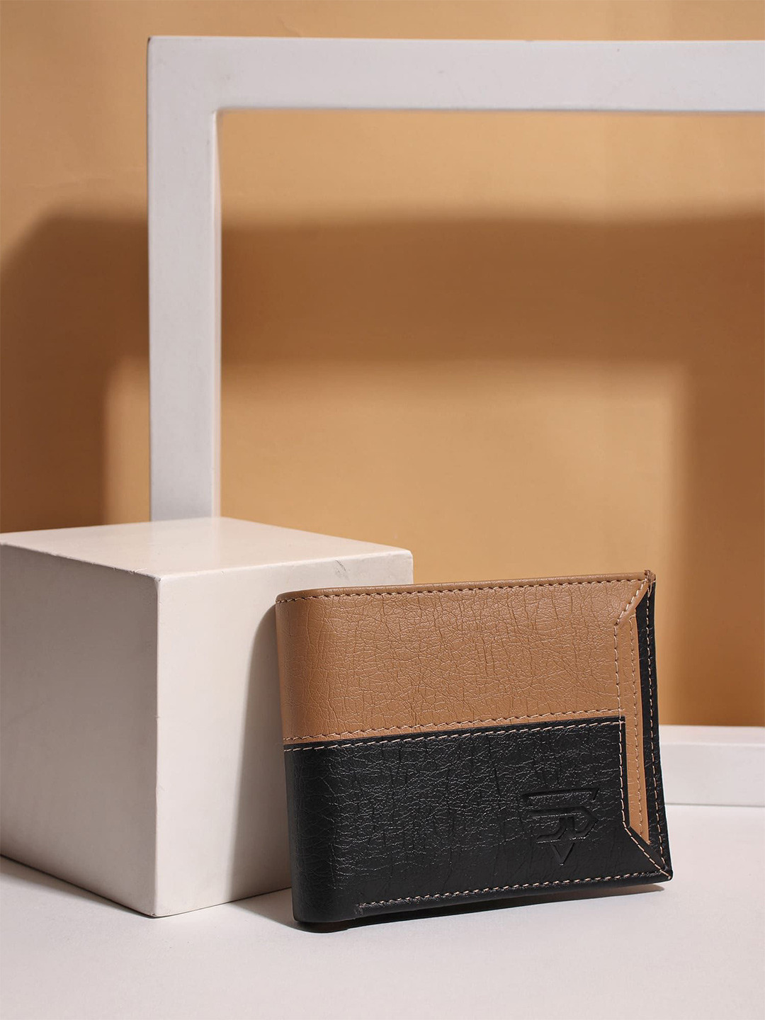 JND Men Colourblocked PU Two Fold Wallet