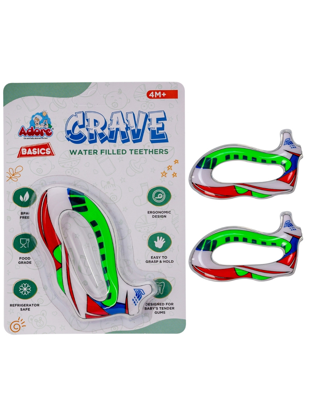 Adore Kids Pack Of 2 Water Filled Aeroplane Teethers