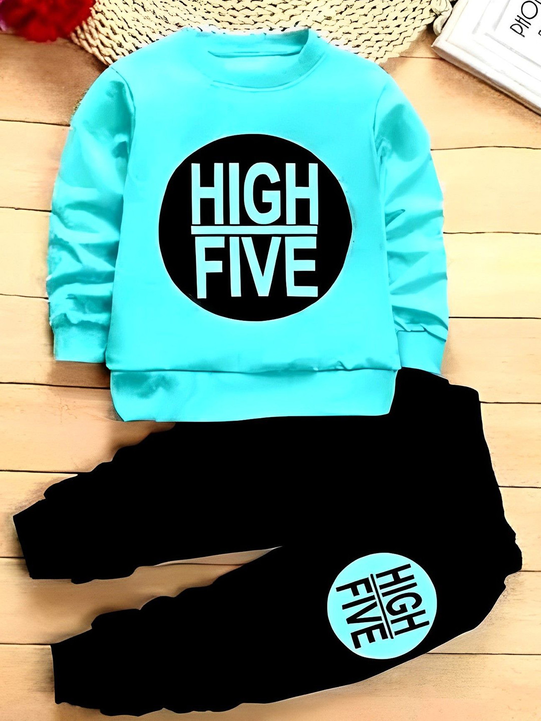 KGN GARMENTS Boys Printed Round Neck Sweatshirt With Joggers