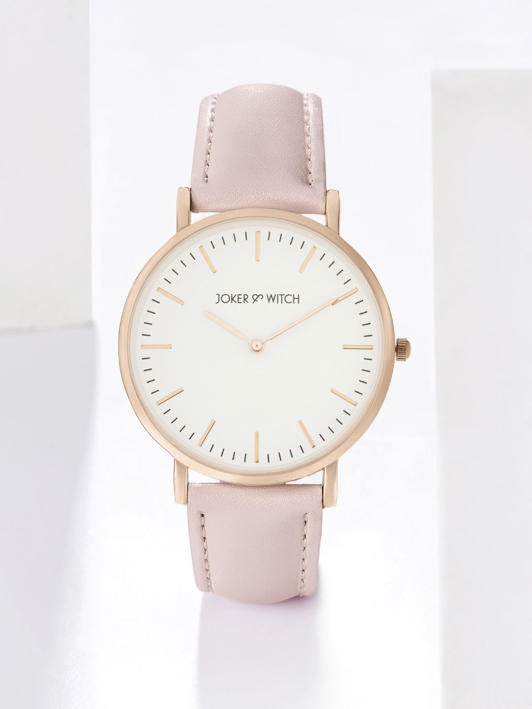 JOKER & WITCH Women Round White Dial & Leather Straps Analogue Watch AMWW1109