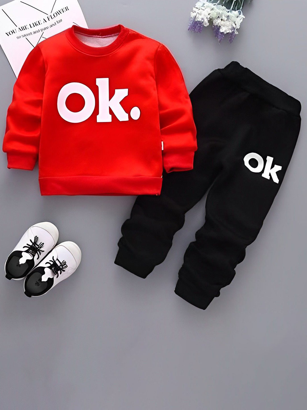 KGN GARMENTS Boys Printed Round Neck Sweatshirt With Joggers