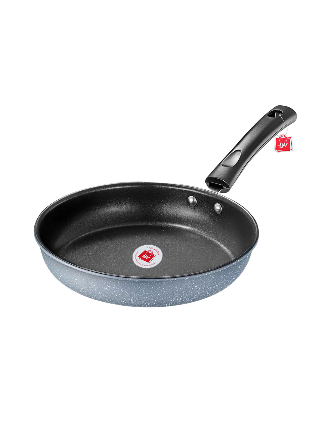LAZYwindow Black & Blue Metal Long Lasting Non Stick Frying Pan - 1.2 L