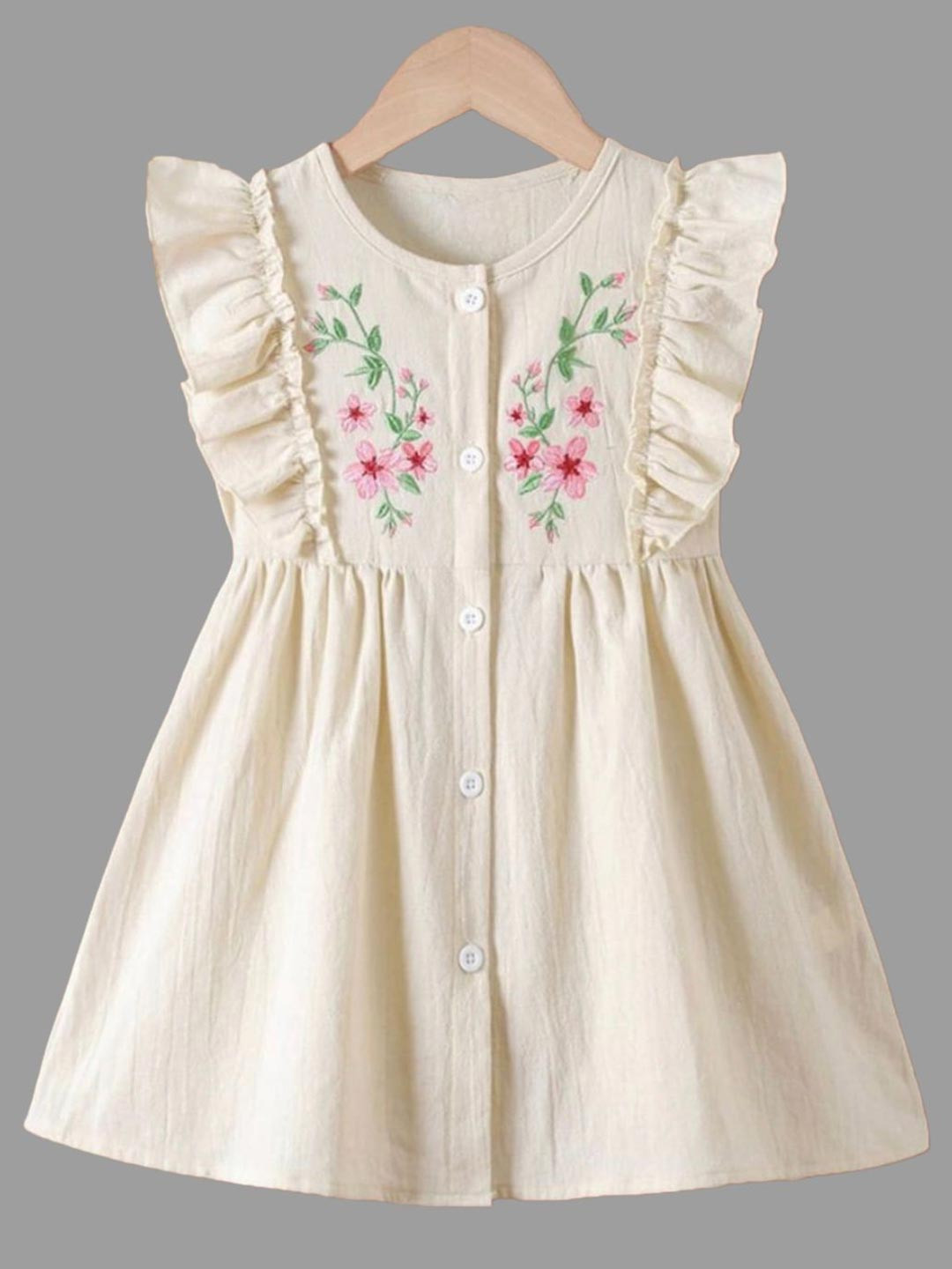 Tofa Fashions Girls Flutter Sleeve Fit & Flare Dress