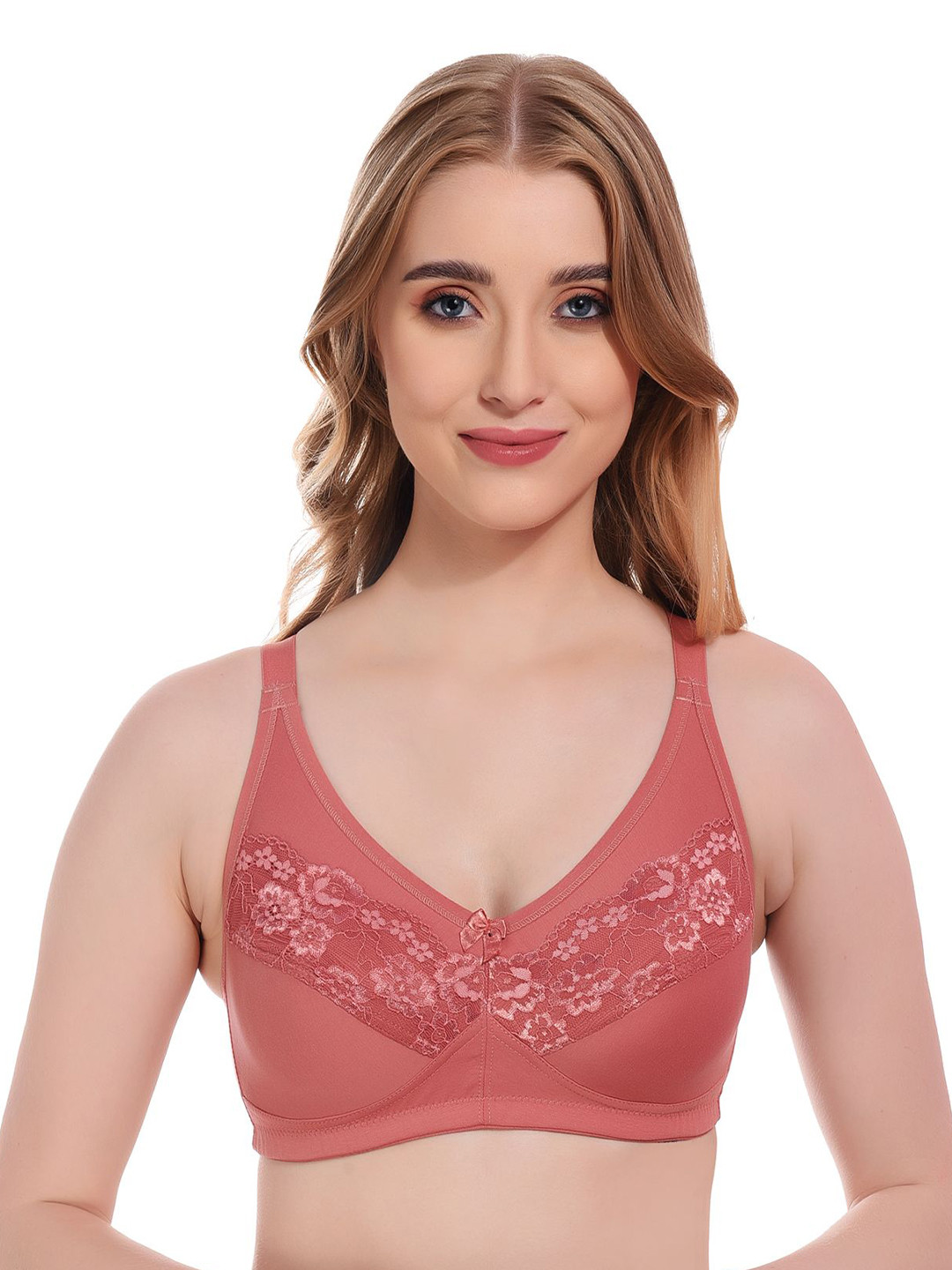 Viral Girl Women Floral Self Design Cotton Full Coverage Non Padded Minimizer Embellished Bra
