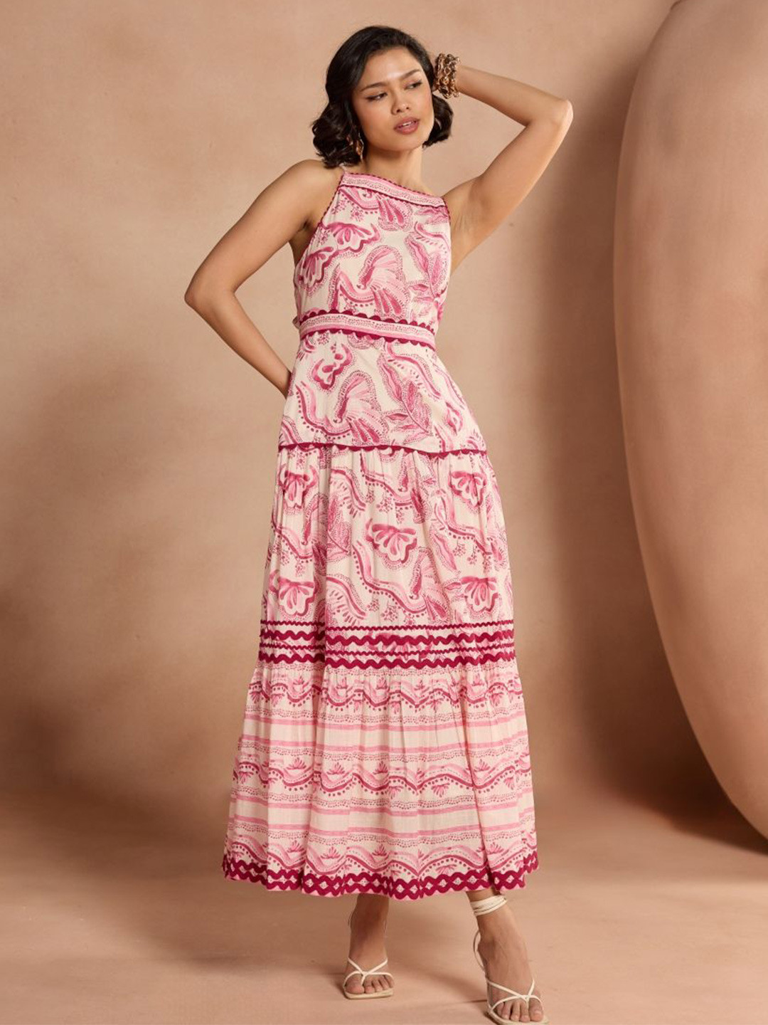 Style Island Women Bohemian Tiered A-Line Maxi Cotton Dress