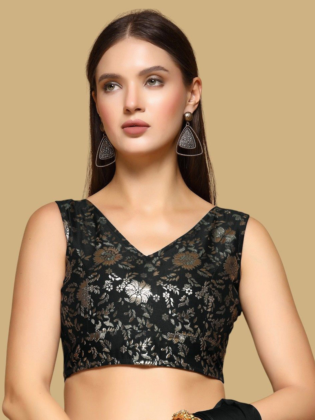 Oomph! Woven Design Jacquard Traditional Saree Blouse