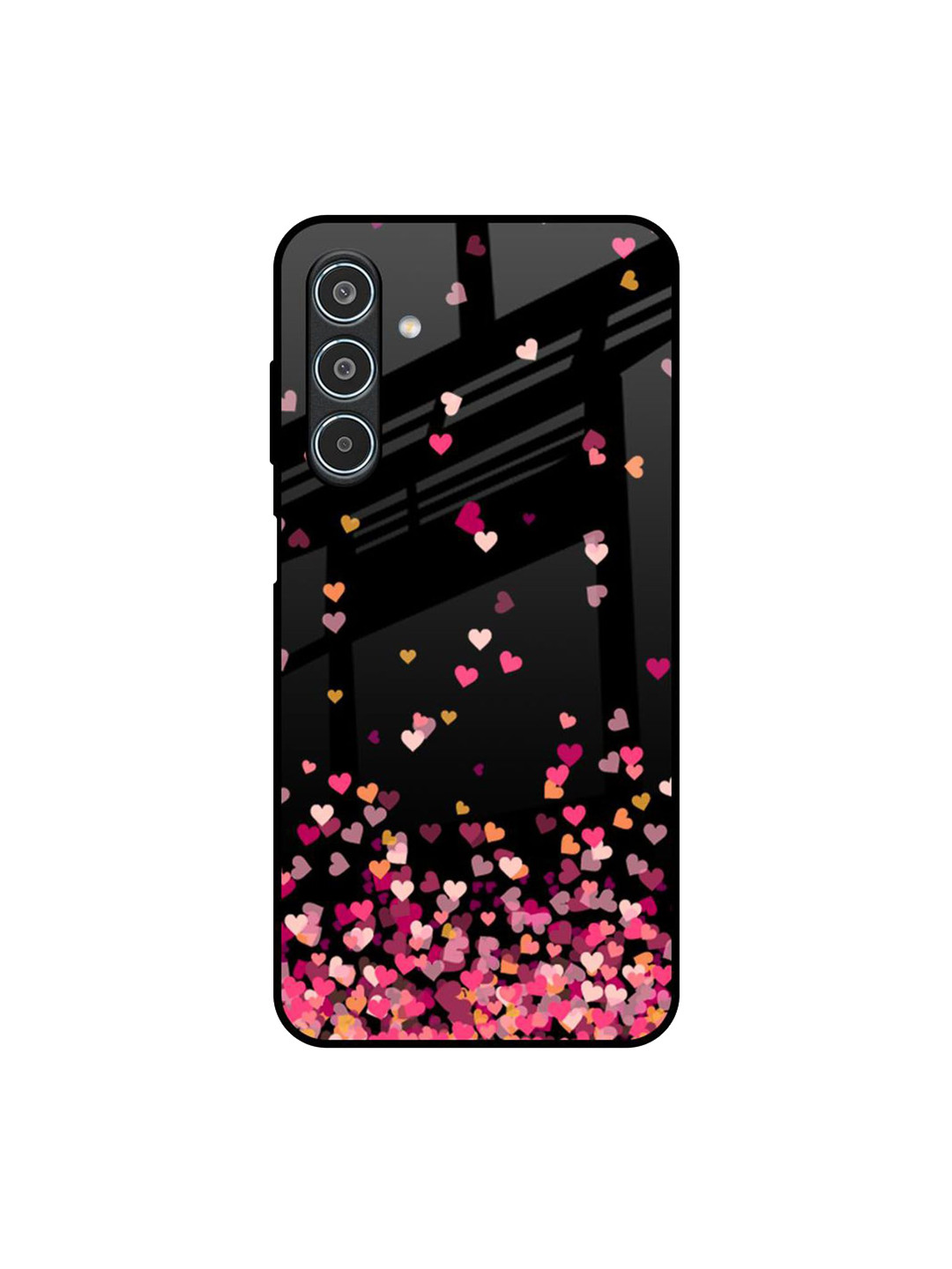 QRIOH Heart Rain Fall Samsung Galaxy M35 5G Impact Resistant Back Case
