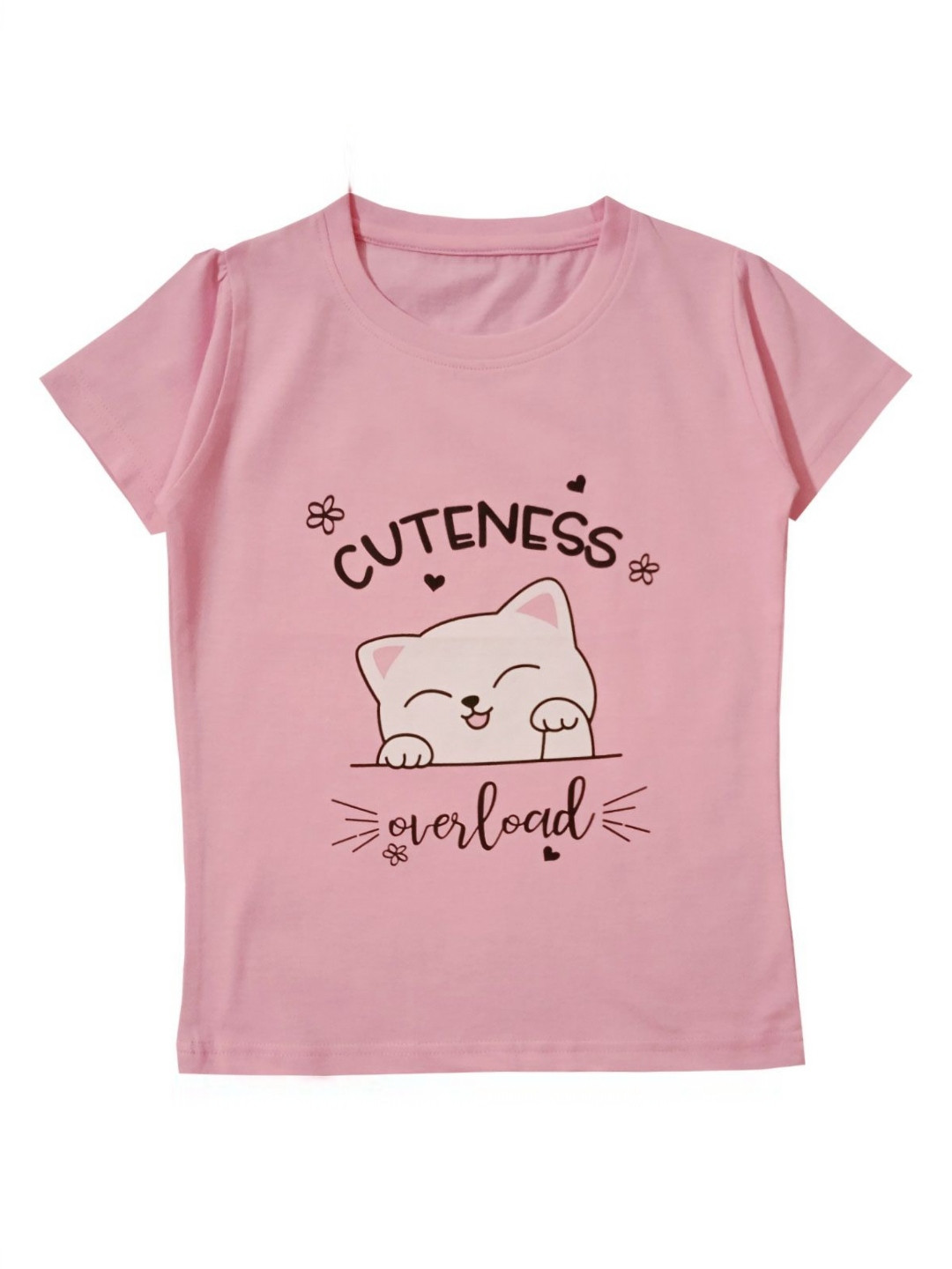 SNOWFLAKES Kids Humour and Comic Printed Half Sleeves Round Neck Pure Cotton T-shirt