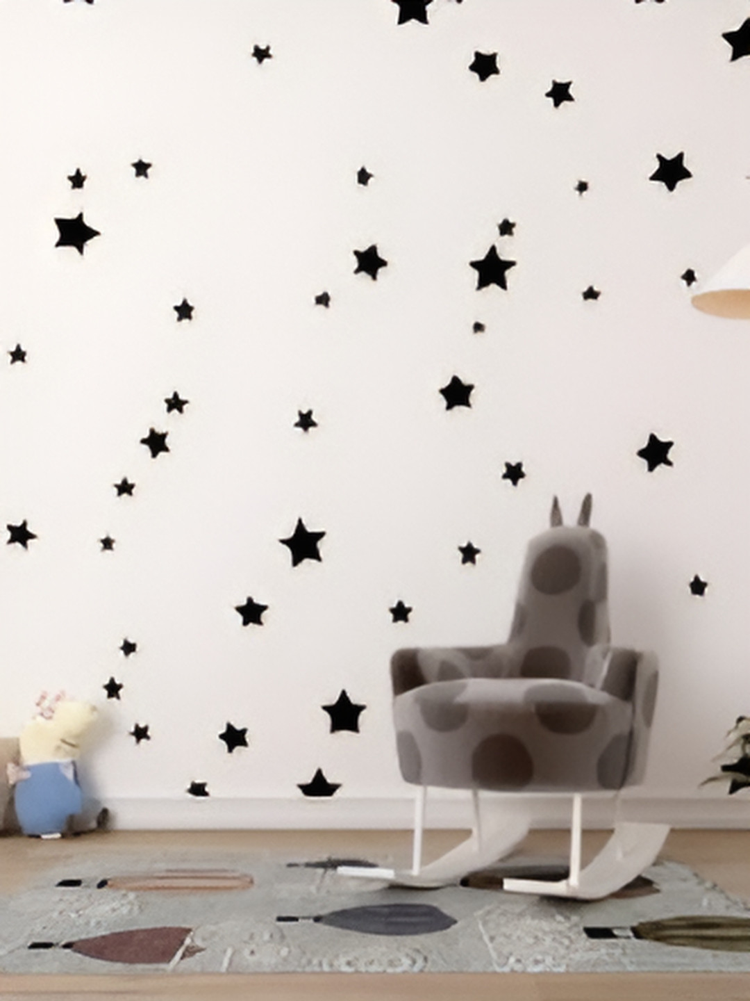 Digital Walls White & Black Stars Printed Stickers