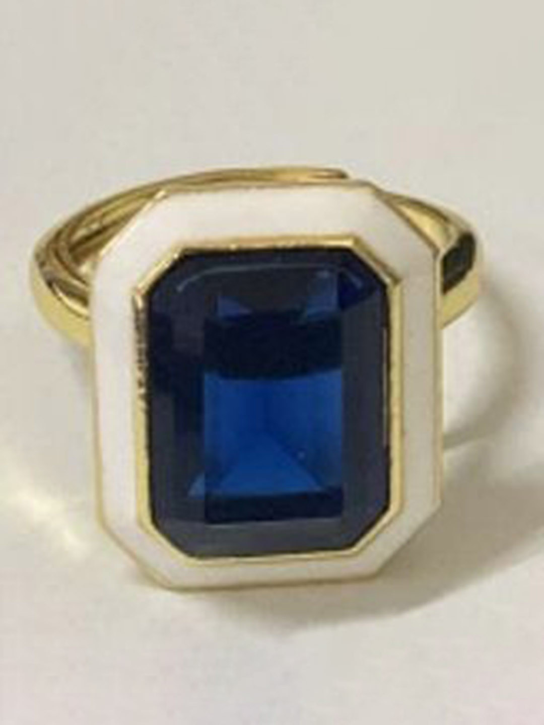 Just Lil Things Artificial Stones Studded Rectangular Shaped Finger Ring