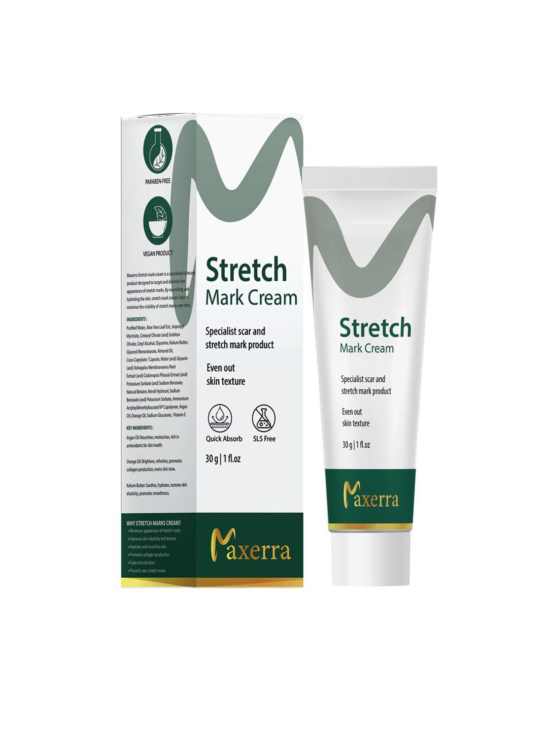 Maxerra Unisex Stretch Mark Cream With Vitamin E & Aloe Vera - 30 g