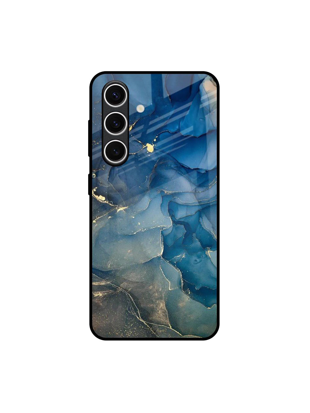 QRIOH Blue Cool Marble Real Samsung Galaxy S24 FE 5G Impact Resistant Back Case